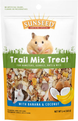 Sunseed Trail Mix Treat for Hamsters & Gerbils, Banana/Coconut, 5 oz - Edibles