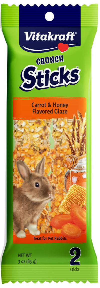 Vitakraft Crunch Sticks Rabbit Treats, Carrot/Honey, 3 oz-2 pk