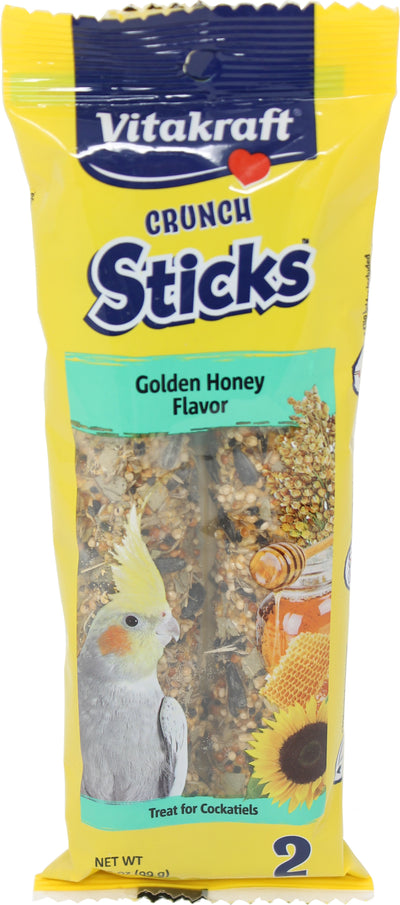 Vitakraft Crunch Sticks Cockatiel Treats, Honey, 3.5 oz