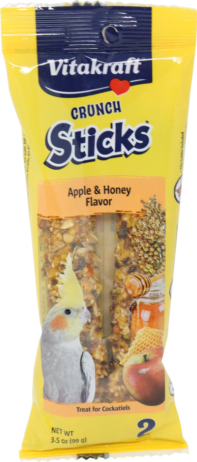 Vitakraft Crunch Sticks Cockatiel Treats, Apple/Honey, 3.5 oz