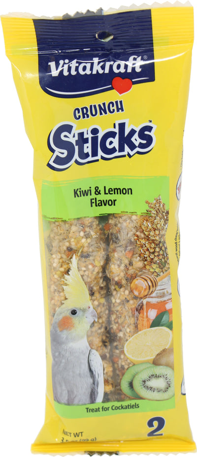 Vitakraft Crunch Sticks Cockatiel Treats, Kiwi/Lemon, 3.5 oz