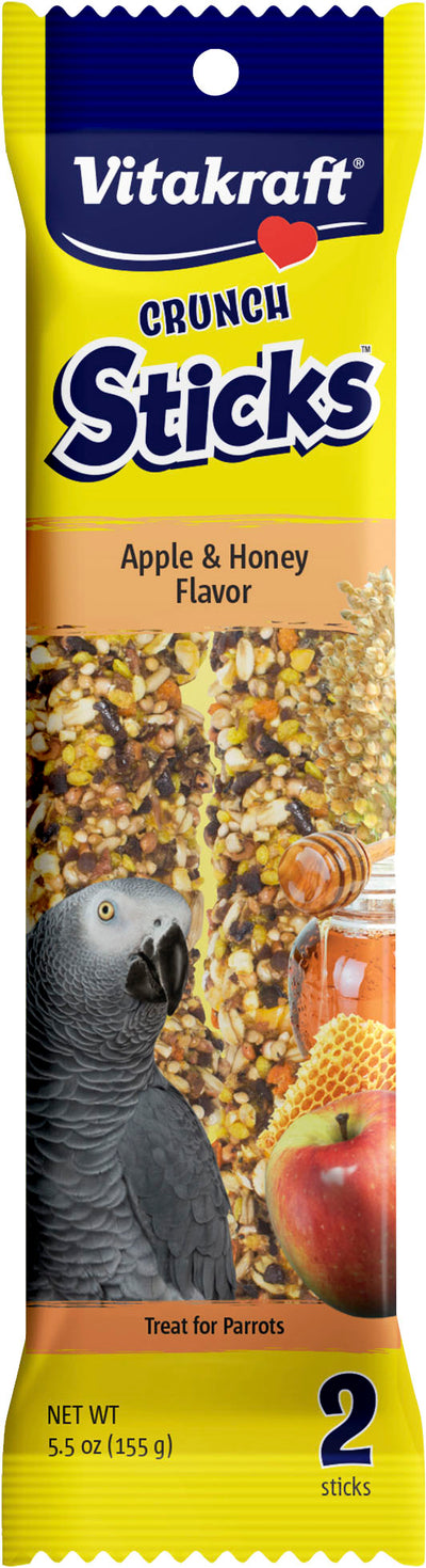 Vitakraft Crunch Sticks Parrot Treats, Apple/Honey, 5.5 oz