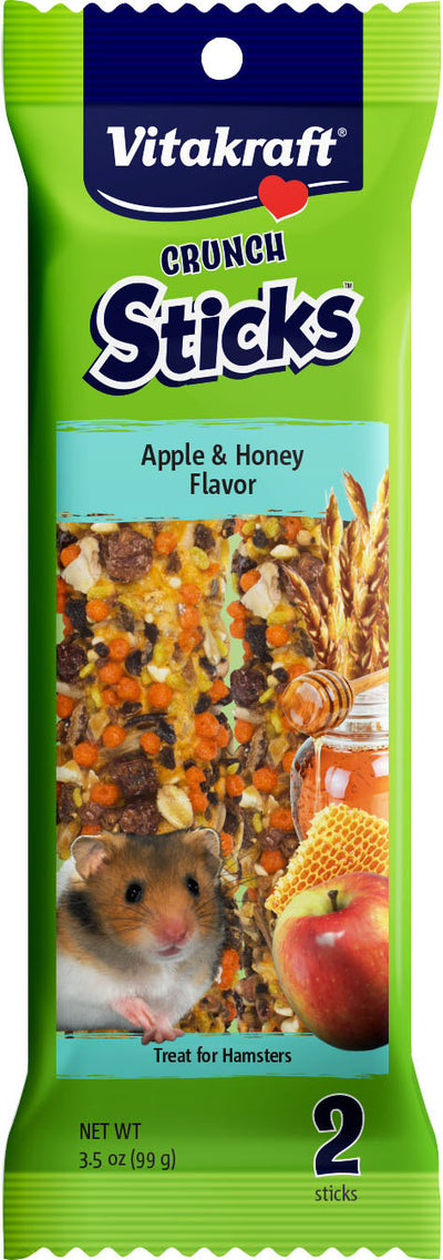 Vitakraft Crunch Sticks Hamster Treats, Apple/Honey, 3.5 oz-2 pk