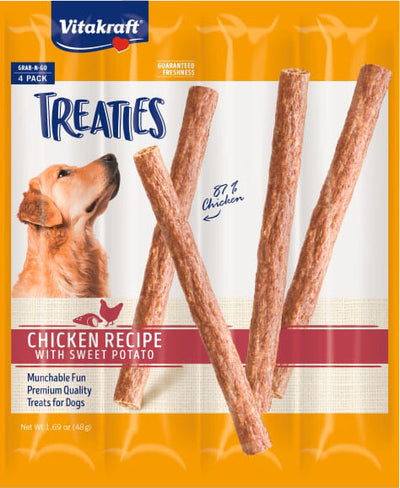 Vitakraft Treaties Dog Treats, Chicken/Sweet Potato, 4 pk - Long Lasting Chews
