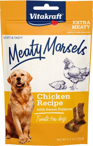 Vitakraft Meaty Morsels Dog Treats, Chicken/Sweet Potato, 4.2 oz - Soft Treats