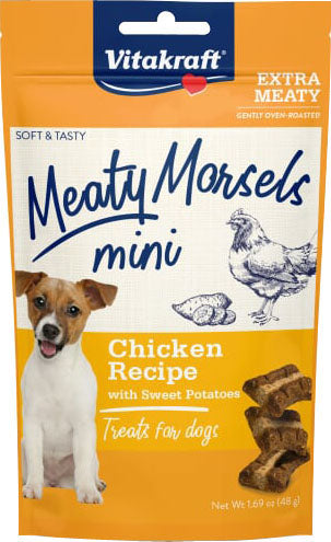 Vitakraft Meaty Morsels Mini Dog Treats, Chicken/Sweet Potato, 1.69 oz - Soft Treats