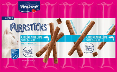 Vitakraft Purrsticks Cat Treats, Salmon, 6 pk - Edibles