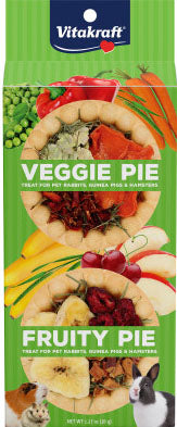 Vitakraft Veggie Pie Small Animal Treats, Veggie/Fruit, 1.27 oz - Edibles