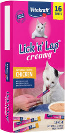Vitakraft Lick n Lap Creamy Cat Treat, Chicken, 8.4 oz-16 pk - Edibles