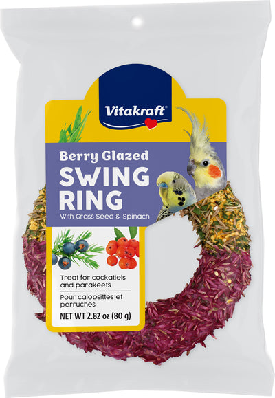 Vitakraft Swing Ring Glazed Treat for Birds, Wildberry, 2.82 oz - Edibles