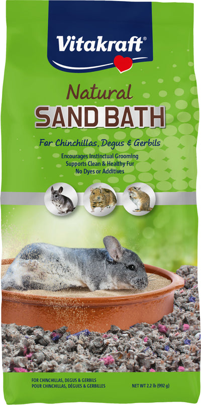 Vitakraft Natural Sand Bath for Chin/Degu/Gerbil, 2.2lb - Shampoos
