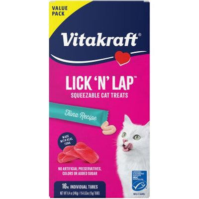 Vitakraft Lick n Lap Creamy Cat Treat, Tuna, 8.4 Oz- 16 pk - Edibles
