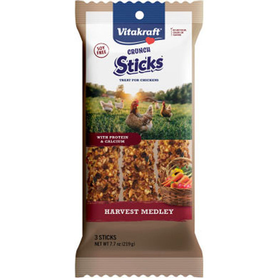 Vitakraft Crunch Sticks Chicken Treats, Harvest Medley, 7.7oz-3 pk