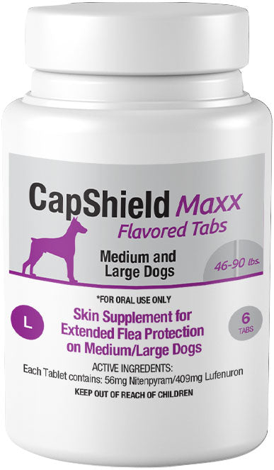 Capshield Maxx Dog Monthly Flea Supplemnt Chewable, 46-90lb-6 ct - Ingestibles