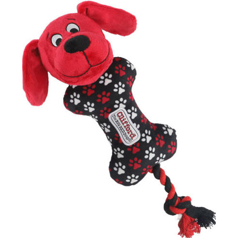 Clifford Busy Body Rope n Wrangle Plush Dog Toy, 15 in