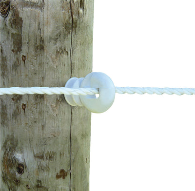 Patriot Screw-In Ring Insulator, White, Jumbo-25 pk - Insulator for Wood Post