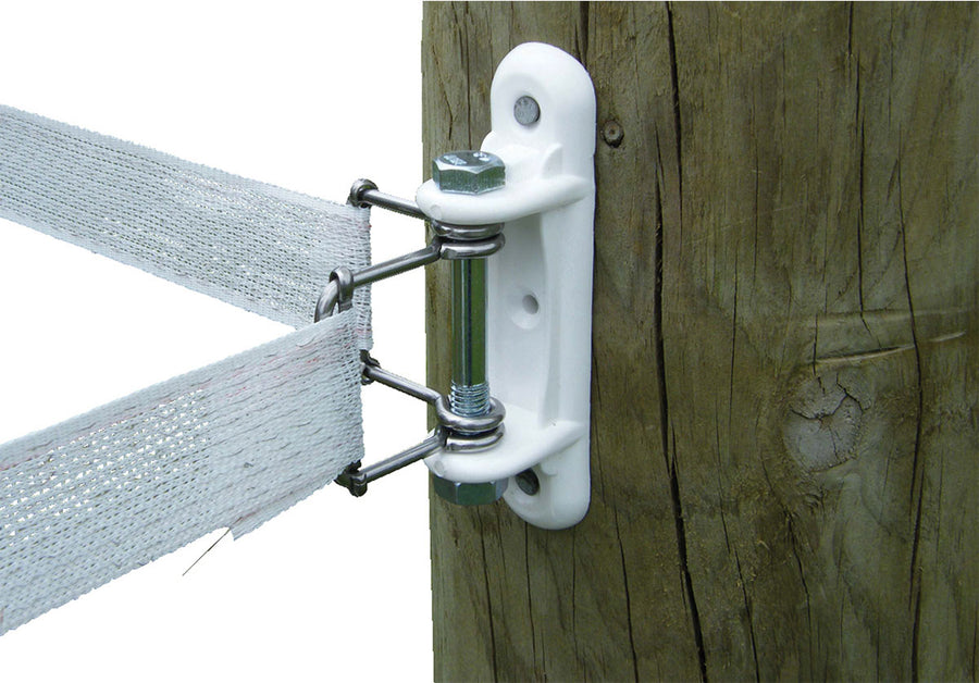 Patriot Wide Tape Corner & End Strainer Insulator, White, 2 pk - Insulator for Corner