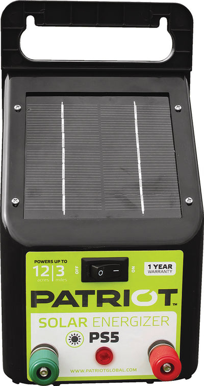 Patriot ps5 Solar Energizer, 2 Mile - Solar Powered Fencer