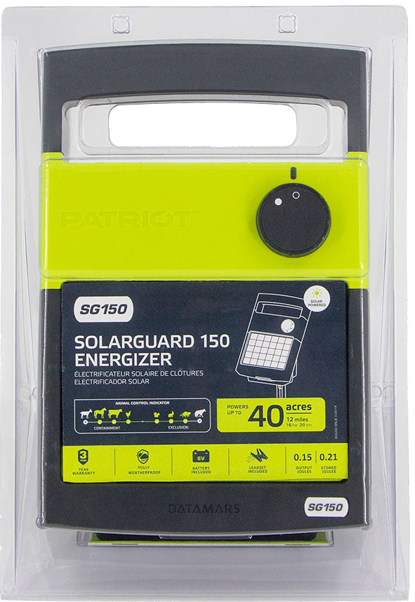 Patriot Solarguard 150 Fence Energizer, 10 Mile - Solar Powered Fencer