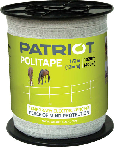 Patriot Politape, White, 1320 ft x 1/2 in - Polytape