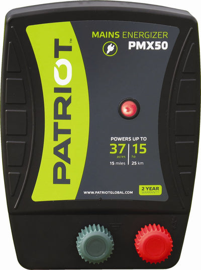 Patriot pmx50 Fence Energizer, Black, Up to 15 Mile - Fencer, Electric