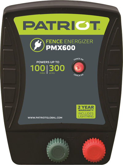 Patriot pmx600 Fence Energizer, Black, Up to 100 Mile - Fencer, Electric