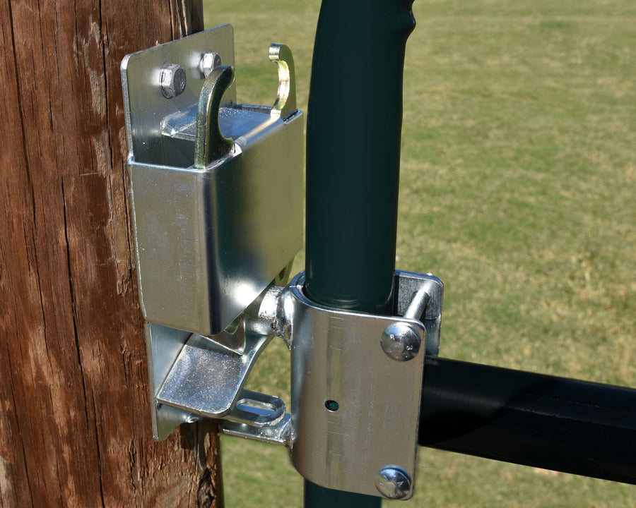 Patriot Lockable Gate Latch 2way, Gray, 1 5/8-2 in