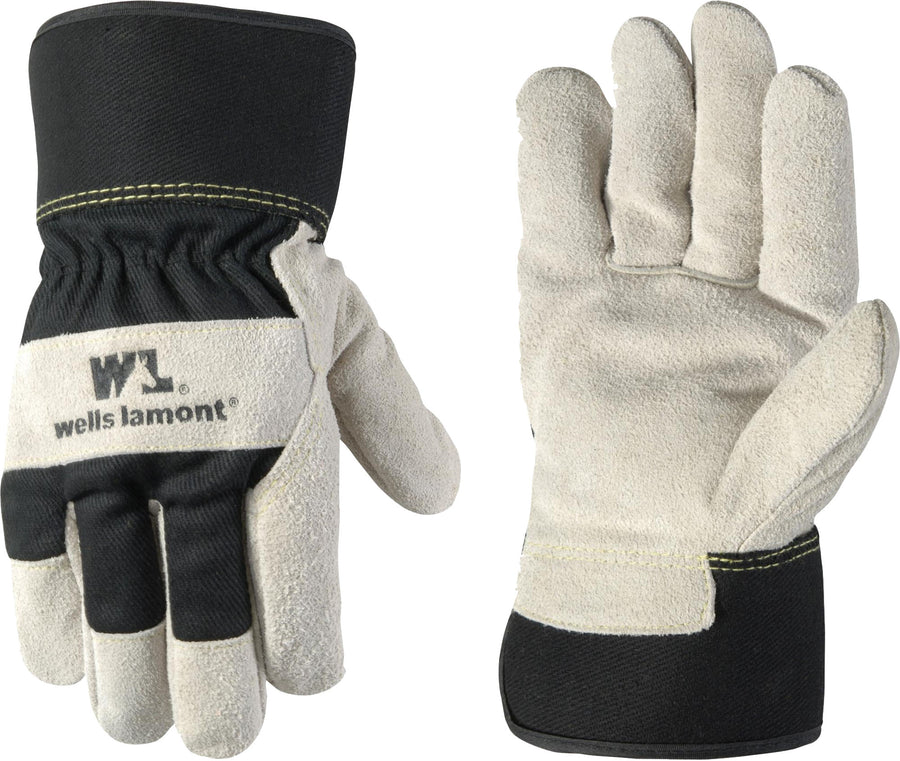 Wells Lamont Mens Lined Suede Leather Palm Glove, LG - Leather Insulated Work