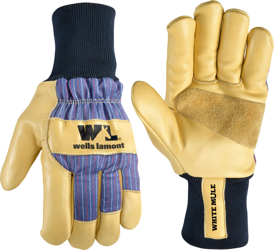 Wells Lamont Wl Mens White Mule Insulated Cowhide Glove, XL - Leather Insulated Work