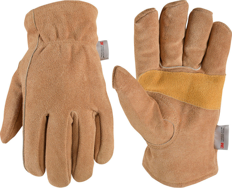 Wells Lamont Mens Lined Suede Leather Glove, XL - Leather Insulated Work