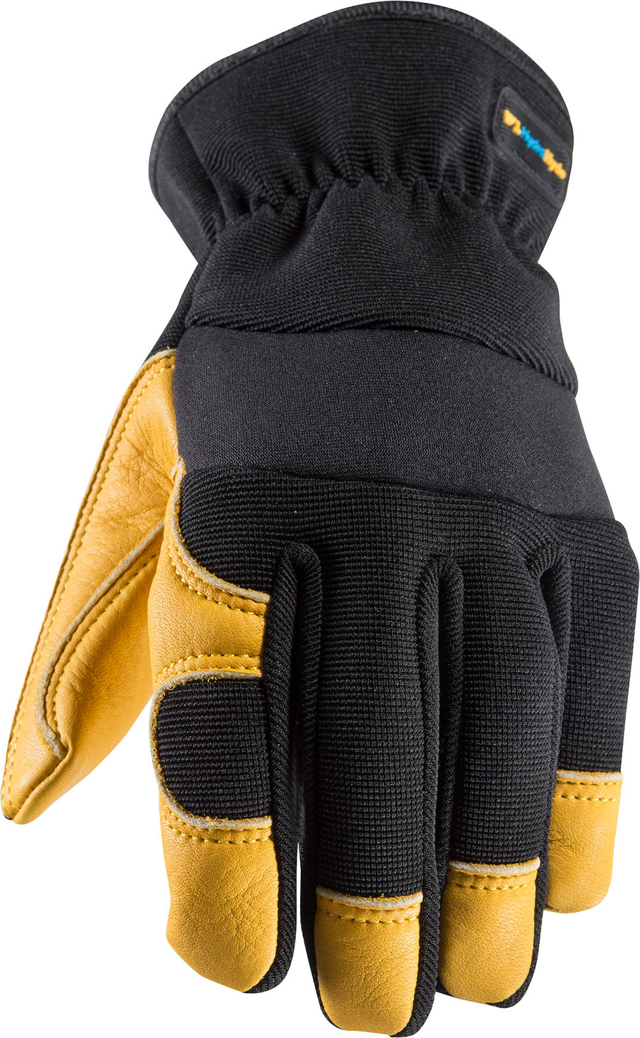 Wells Lamont Mens Cowhide Hydrahyde Hybrid Glove, Gray/Yellow, MD - Leather Work