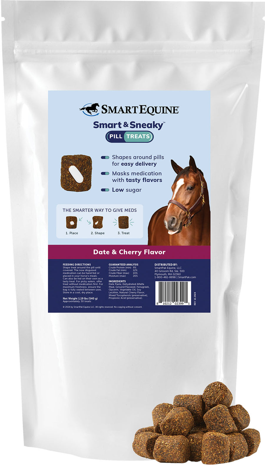 Smartequine Equi Treat Bite Size Pellet, Date & Cherry, 1.19 lb - Digestion Metabolic