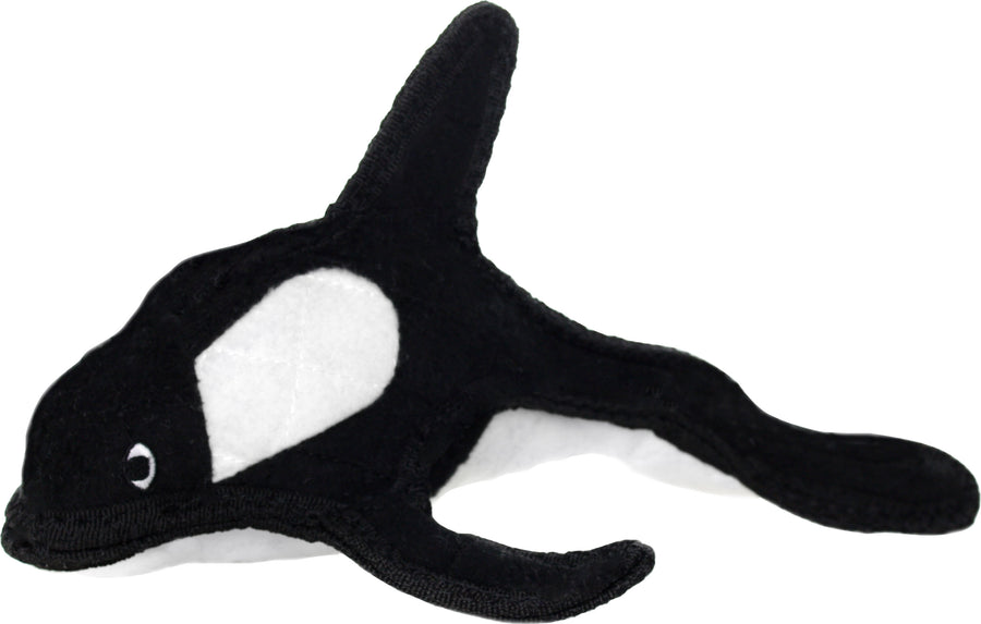 Tuffy Ocean Killer Whale Durable Squeaky Soft Toy, Red - Plush