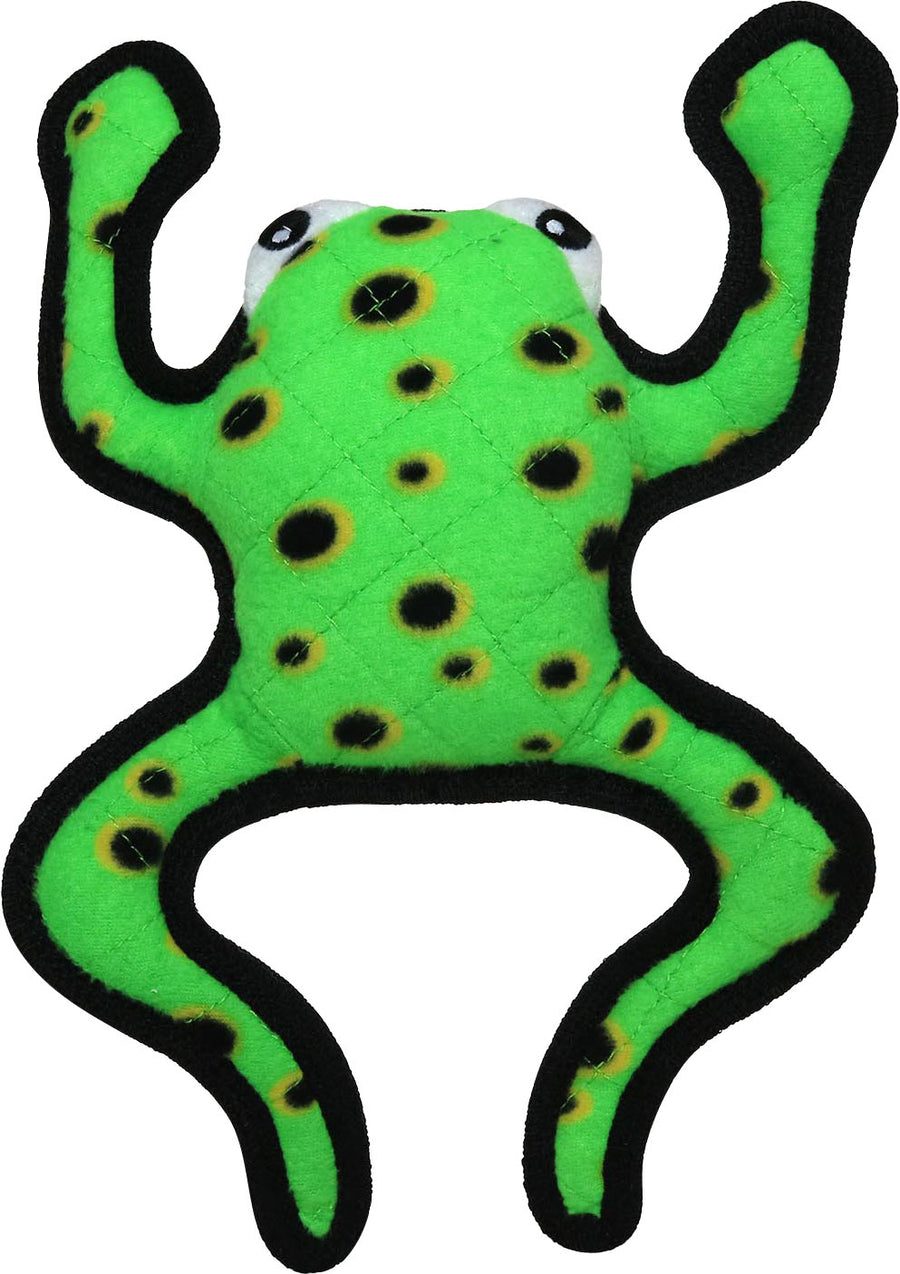 Tuffy Desert Phrog Durable Squeaky Soft Toy, Green - Plush