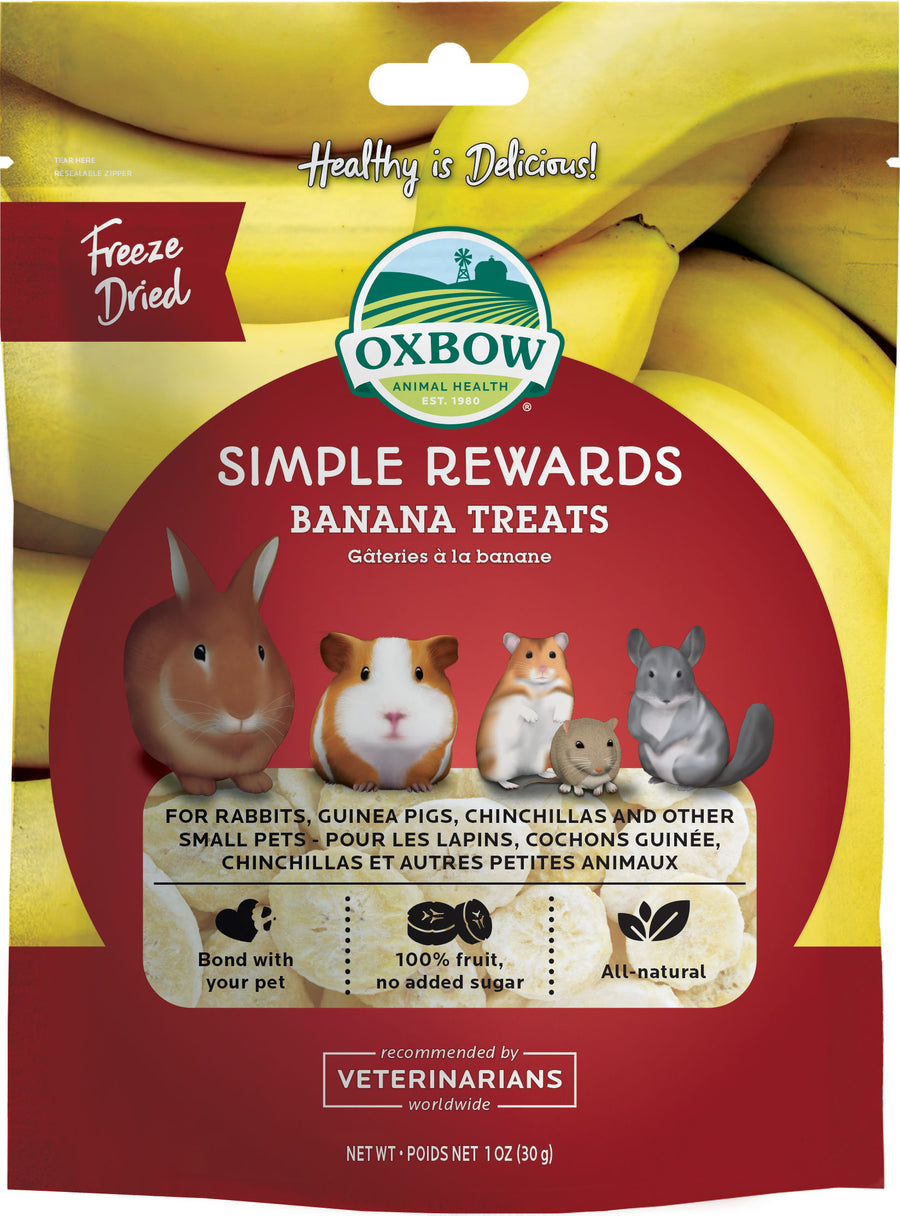 Oxbow Animal Health Simple Rewards Treats, Banana, 1 oz - Edibles
