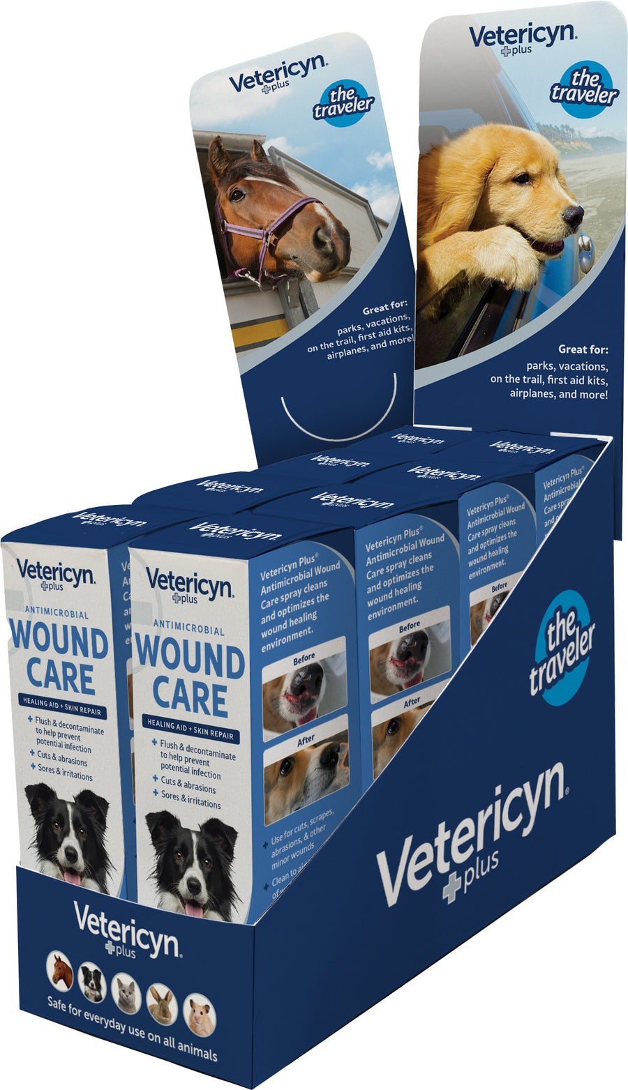 Vetericyn Plus the Traveler Pop Counter Display, 3 oz-8 pc - Sprays/Daubers