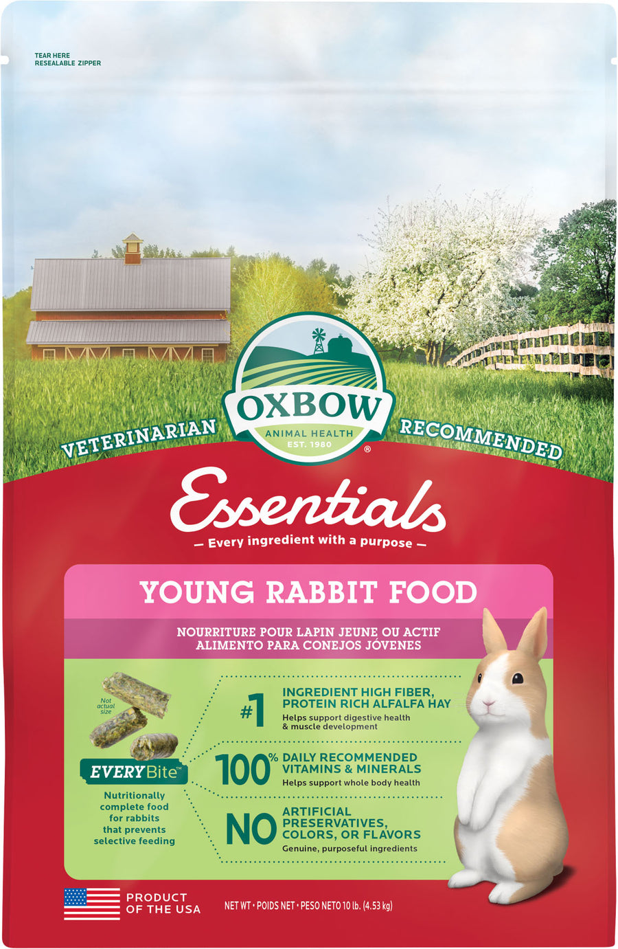 Oxbow Animal Health Essentials Young Rabbit Food, 10 lb