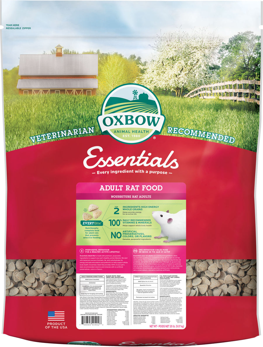 Oxbow Animal Health Essentials Adult Rat Food, 20 lb - Rat & Mouse
