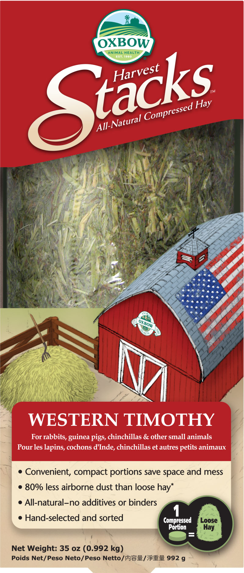Oxbow Animal Health Harvest Stacks Western Timothy, 35 oz - Hay