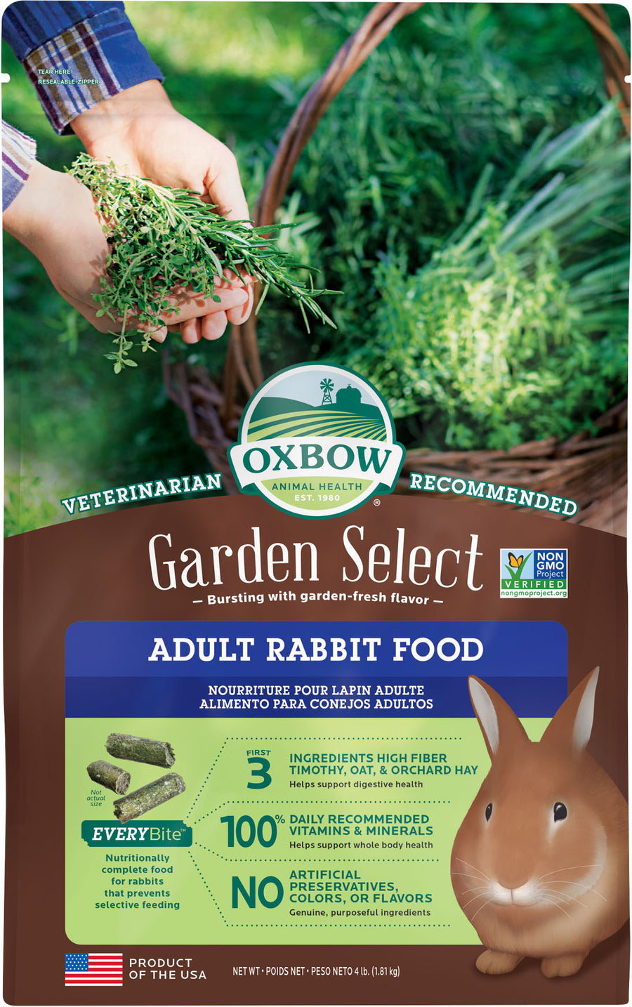 Oxbow Animal Health Garden Select Adult Rabbit Food, 4 lb