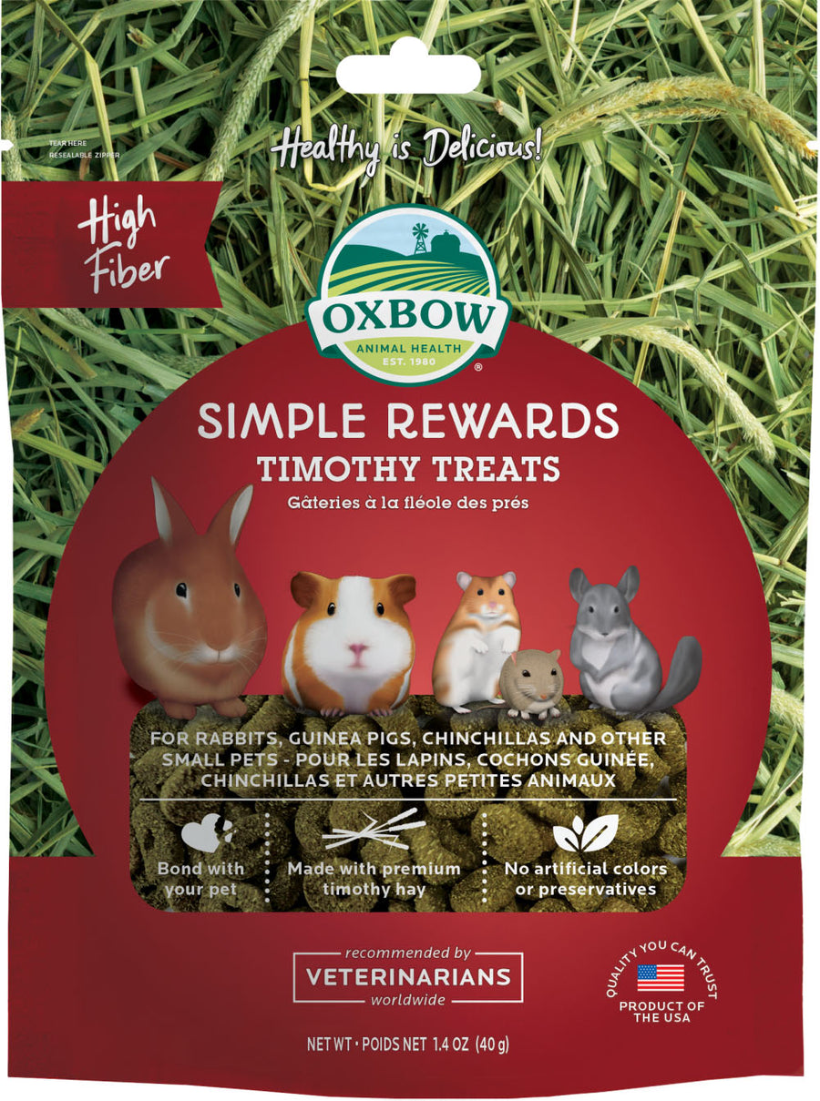 Oxbow Animal Health Simple Rewards Baked Treats, Timothy, 1.4 oz - Edibles