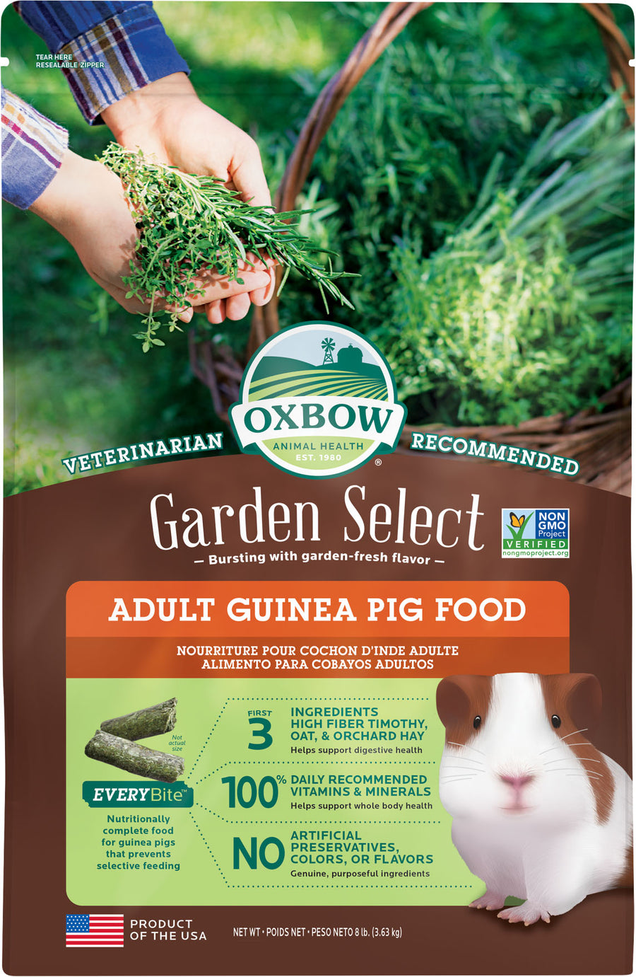 Oxbow Animal Health Garden Select Adult Guinea Pig Food, 8 lb