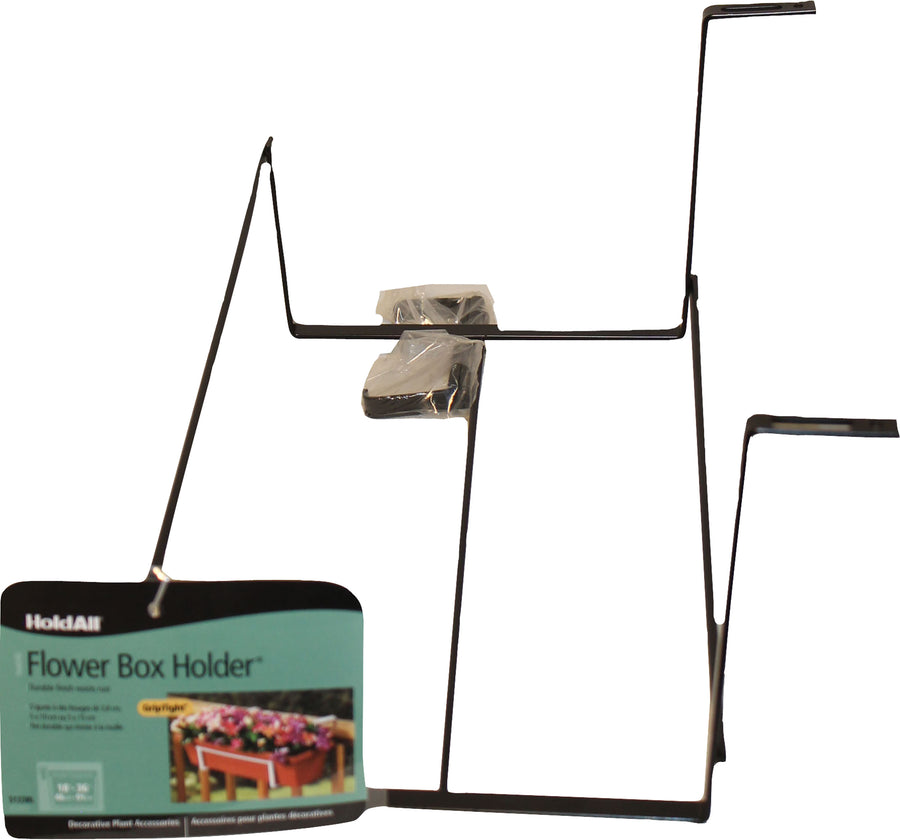 Panacea Products Open End Adjustable Flower Box Holder, Black, 18-36 in - Brackets Hooks & Accessories
