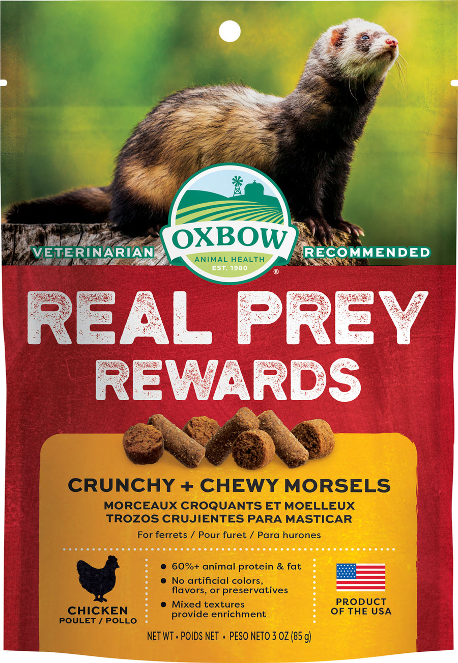 Oxbow Animal Health Real Prey Rewards Ferret Treat, Chicken, 3 oz - Edibles
