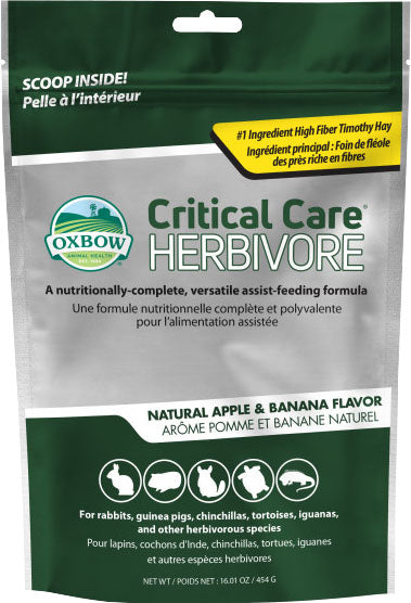 Oxbow Animal Health Critical Care Herbivore, Apple/Banana, 454 g - Supplements