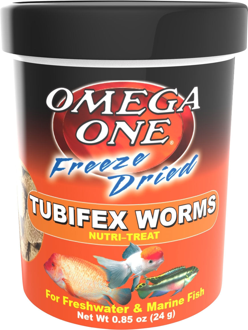 Omega One Freeze Dried Tubifex Worm, .85 oz - Standard