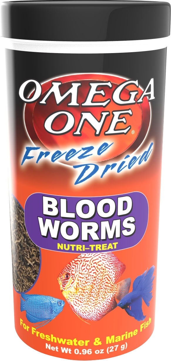 Omega One Freeze Dried Bloodworm, .96 oz - Standard