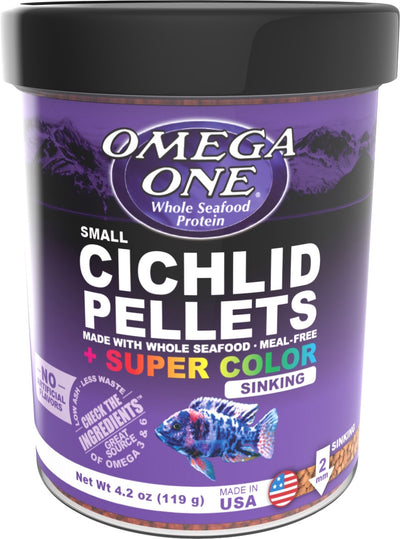 Omega One Sink Super Color Cichlid Pellet, sm-4.2 oz - Standard
