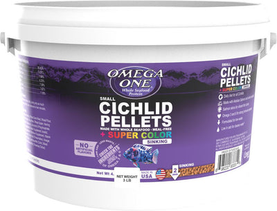 Omega One Sink Super Color Cichlid Pellet, sm-3 lb - Standard