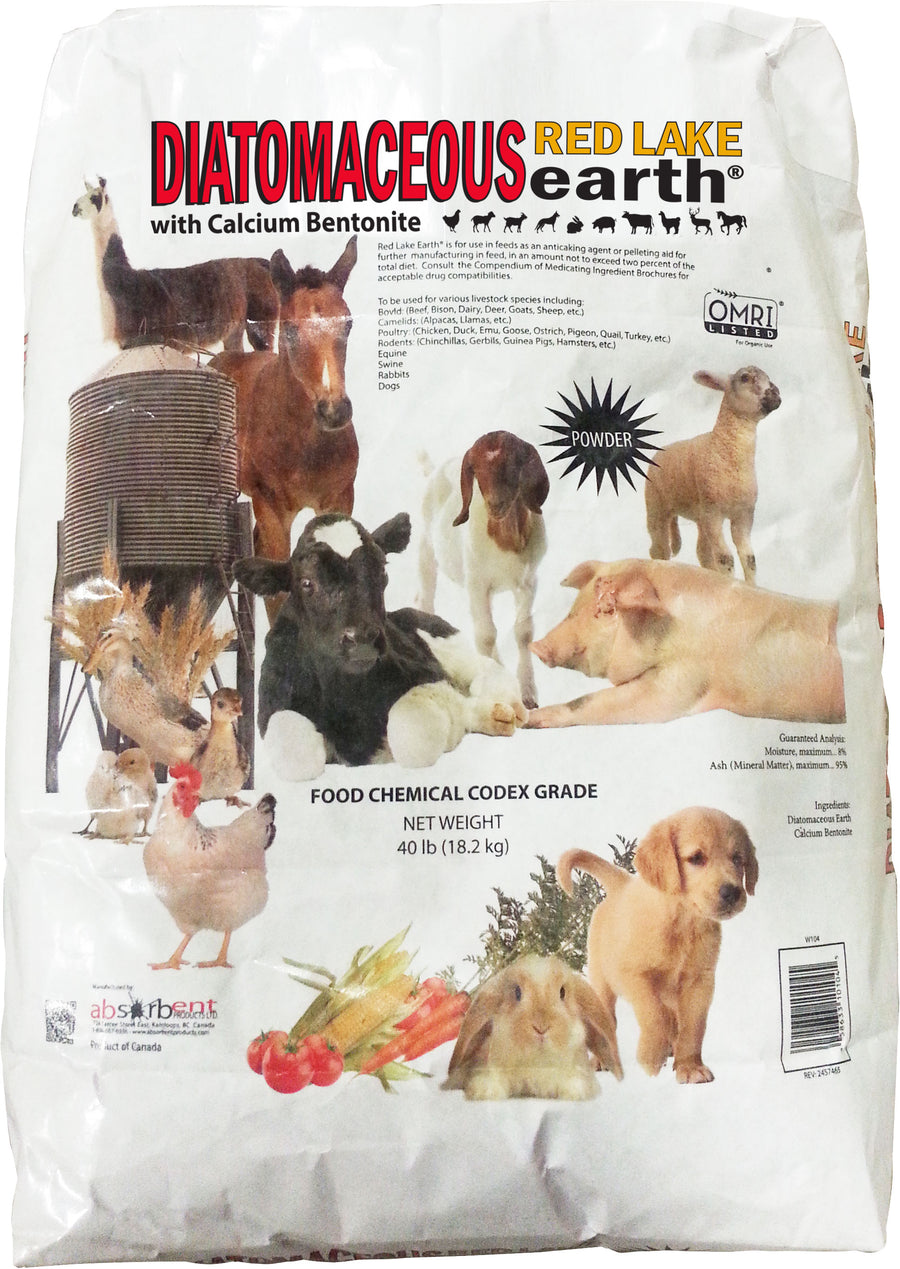 Redlake Red Lake Diatomaceous Earth W/Calcium Bentonite, Powder, 40 lb - Nutritional Feed